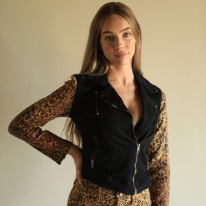 Guess Leopard-Print Denim Jacket
